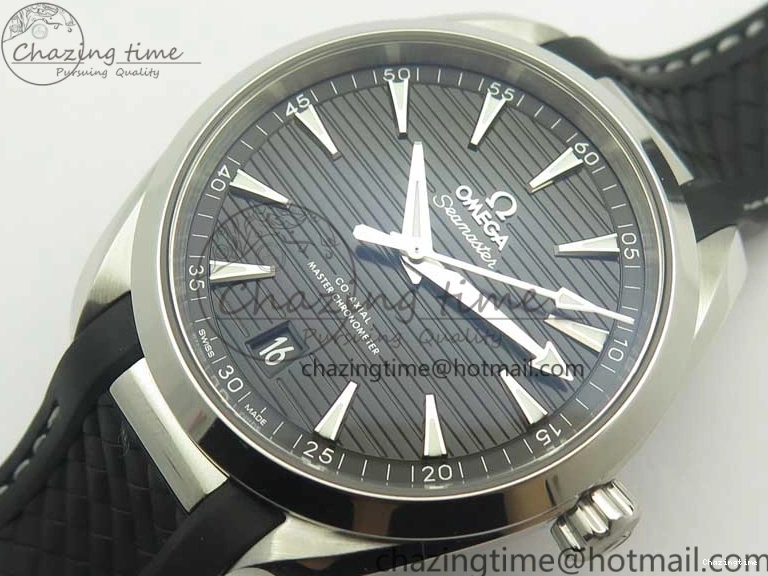 0317 Aqua Terra 150M Master Chronometers VSF 1:1 Best Edition Black Dial SS Hand on Black Rubber Strap A8900 Super Clone Unisex 8005